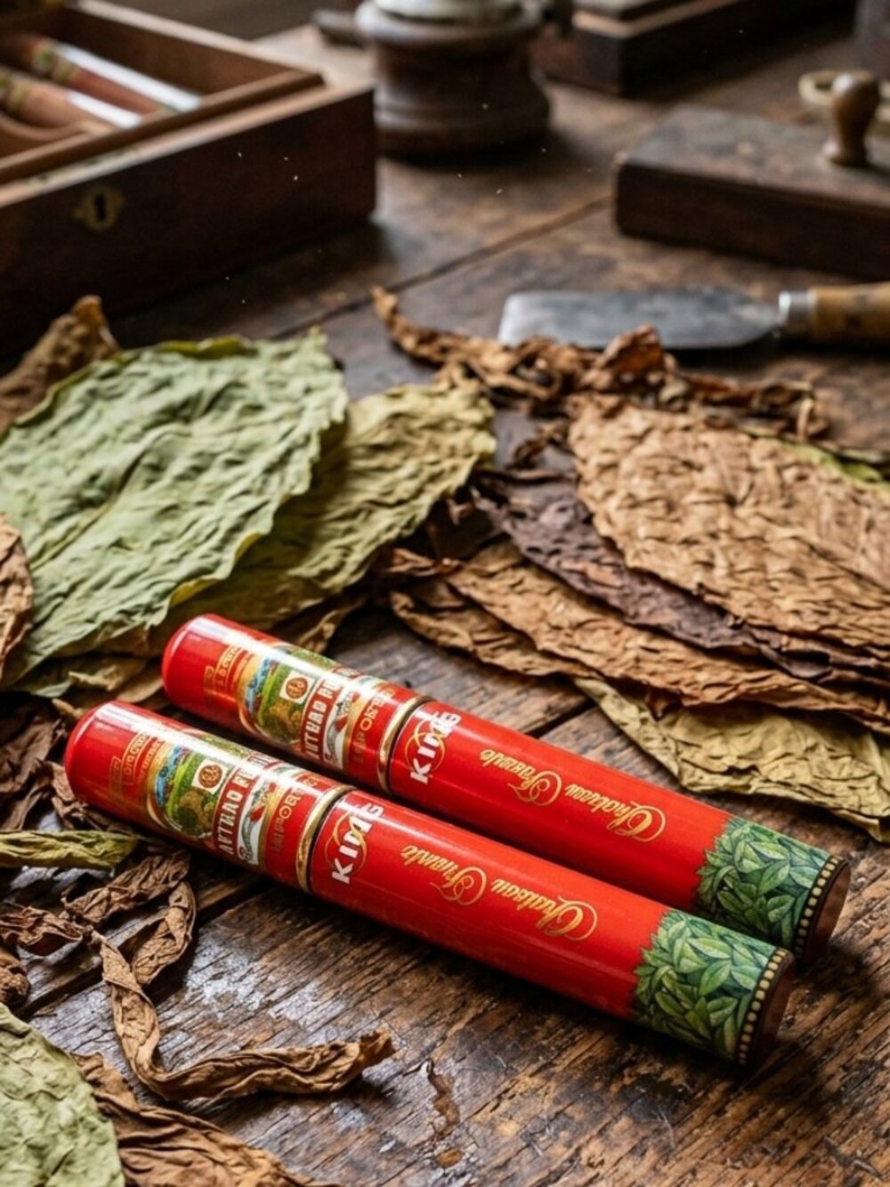 ⭐️ $10 - (SET OF 2) ARTURO FUENTE KING T METAL CIGAR TUBES